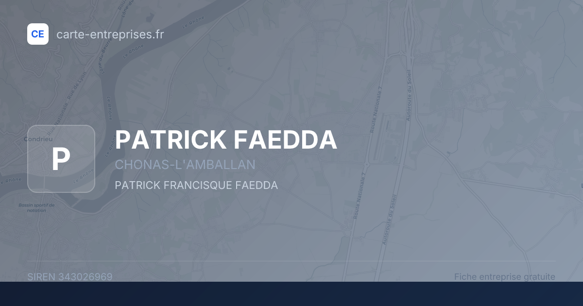 PATRICK FAEDDA — 343026969 — fiche entreprise