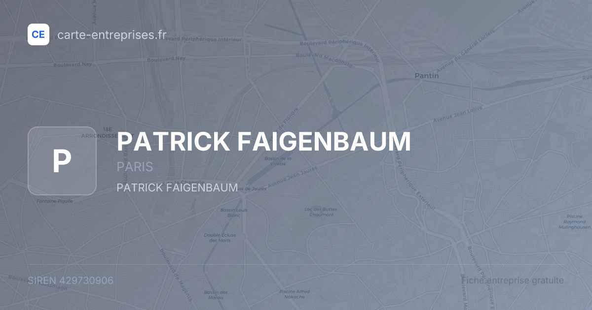 PATRICK FAIGENBAUM — 429730906 — fiche entreprise