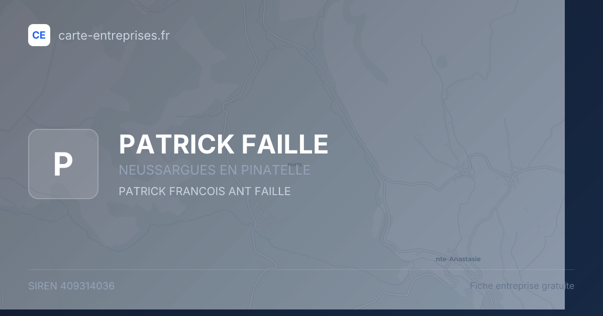 PATRICK FAILLE — 409314036 — fiche entreprise