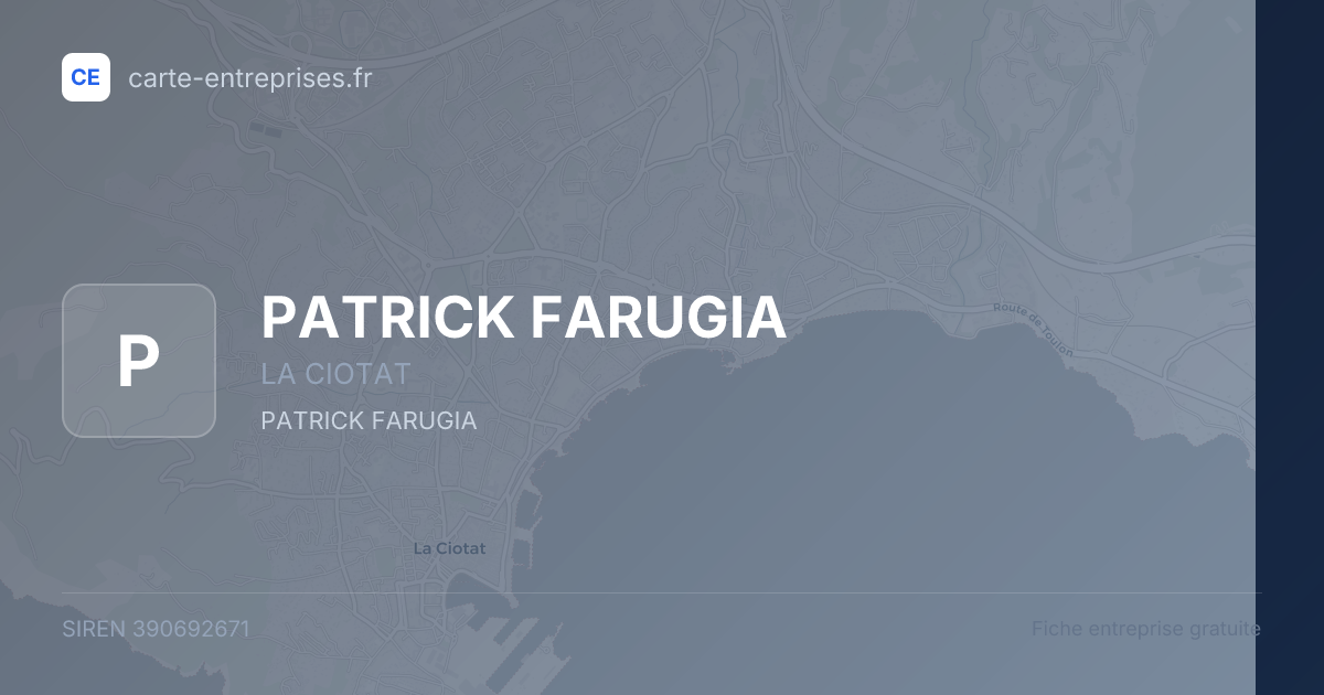 PATRICK FARUGIA — 390692671 — fiche entreprise
