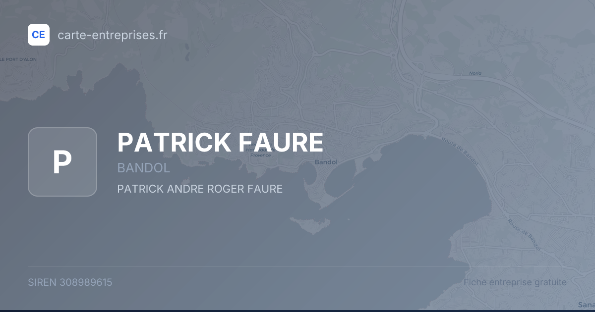 PATRICK FAURE — 308989615 — fiche entreprise