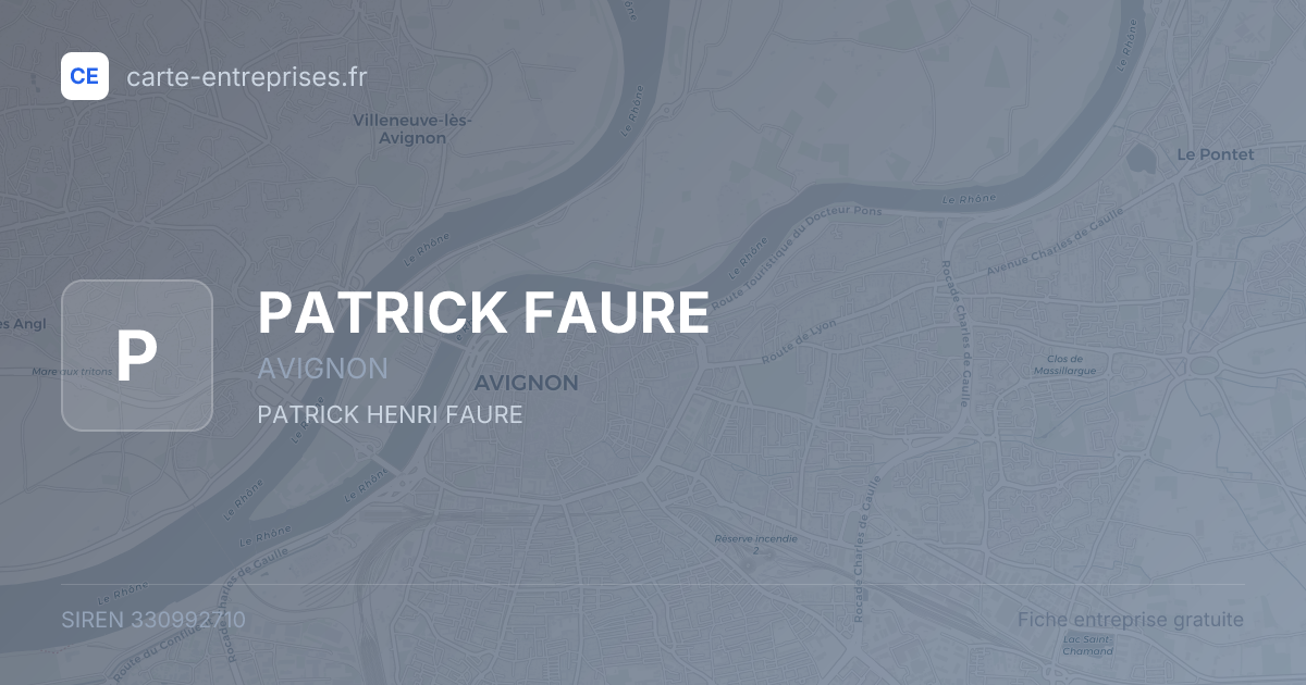 PATRICK FAURE — 330992710 — fiche entreprise