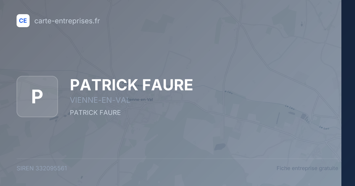 PATRICK FAURE — 332095561 — fiche entreprise