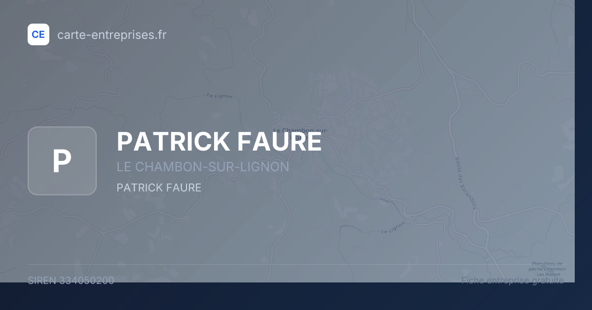 PATRICK FAURE — 334050200 — fiche entreprise