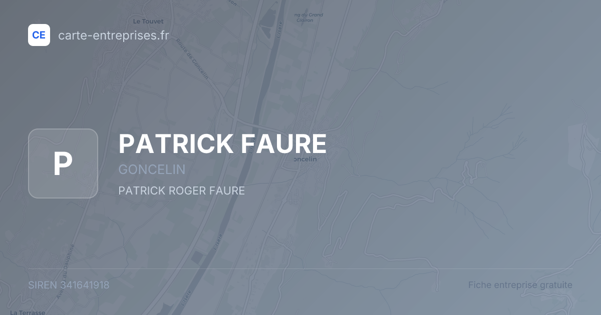 PATRICK FAURE — 341641918 — fiche entreprise