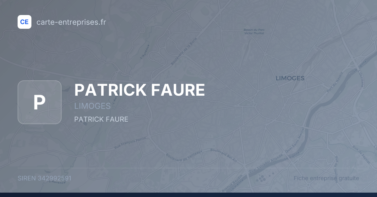 PATRICK FAURE — 342992591 — fiche entreprise