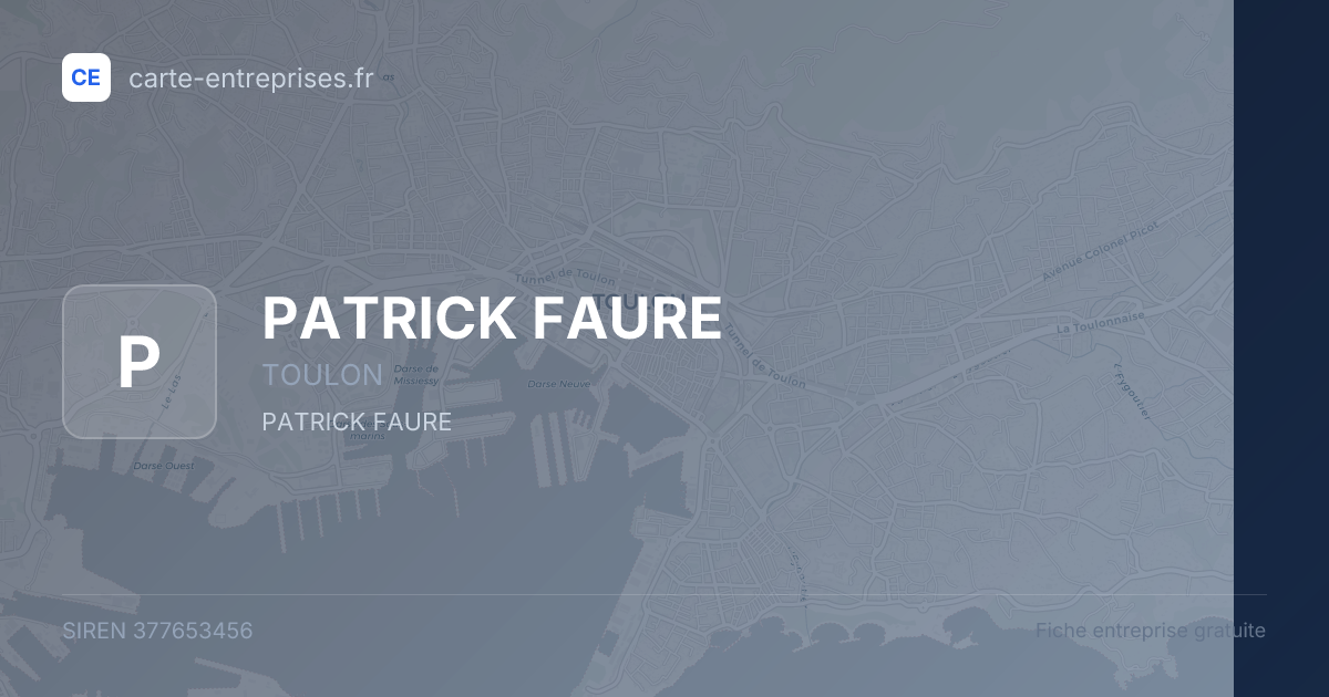 PATRICK FAURE — 377653456 — fiche entreprise