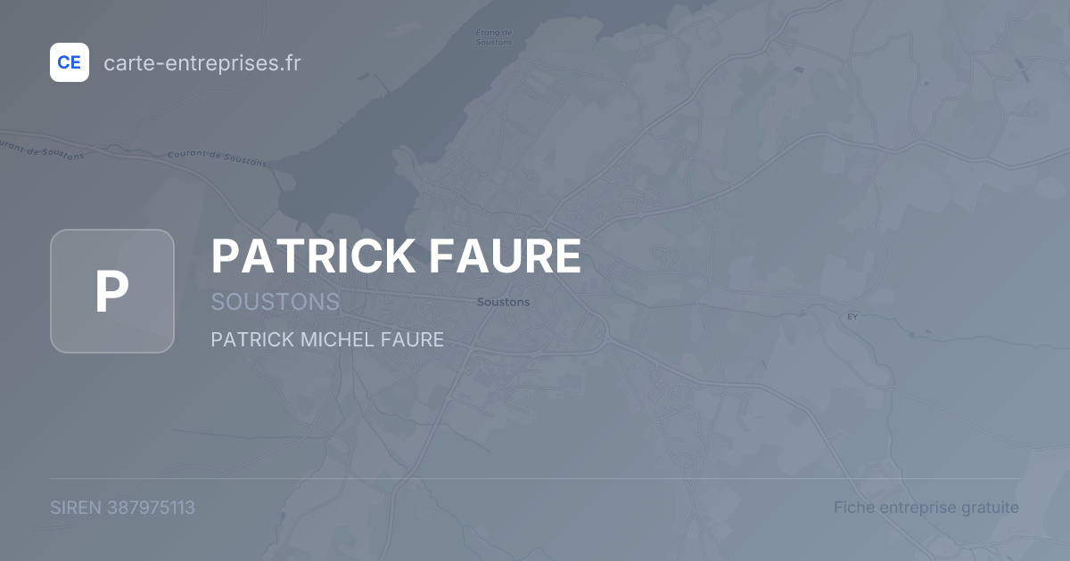 PATRICK FAURE — 387975113 — fiche entreprise