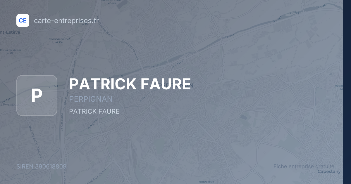 PATRICK FAURE — 390618809 — fiche entreprise