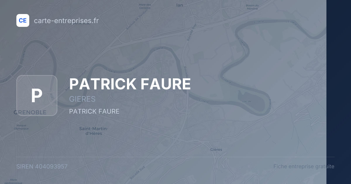PATRICK FAURE — 404093957 — fiche entreprise
