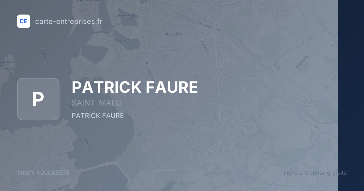 PATRICK FAURE — 409085578 — fiche entreprise