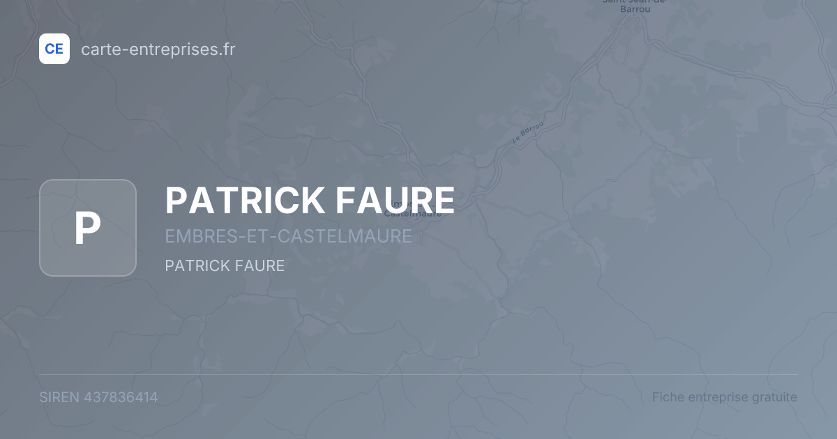 PATRICK FAURE — 437836414 — fiche entreprise