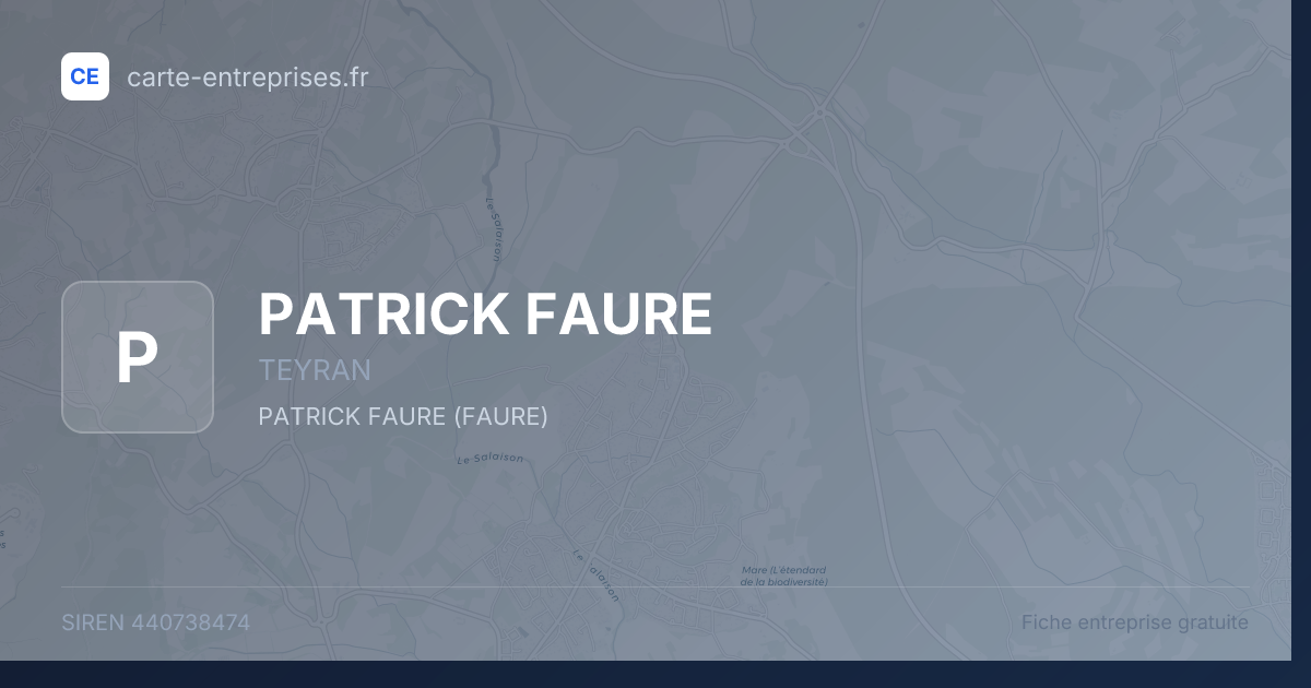 PATRICK FAURE — 440738474 — fiche entreprise
