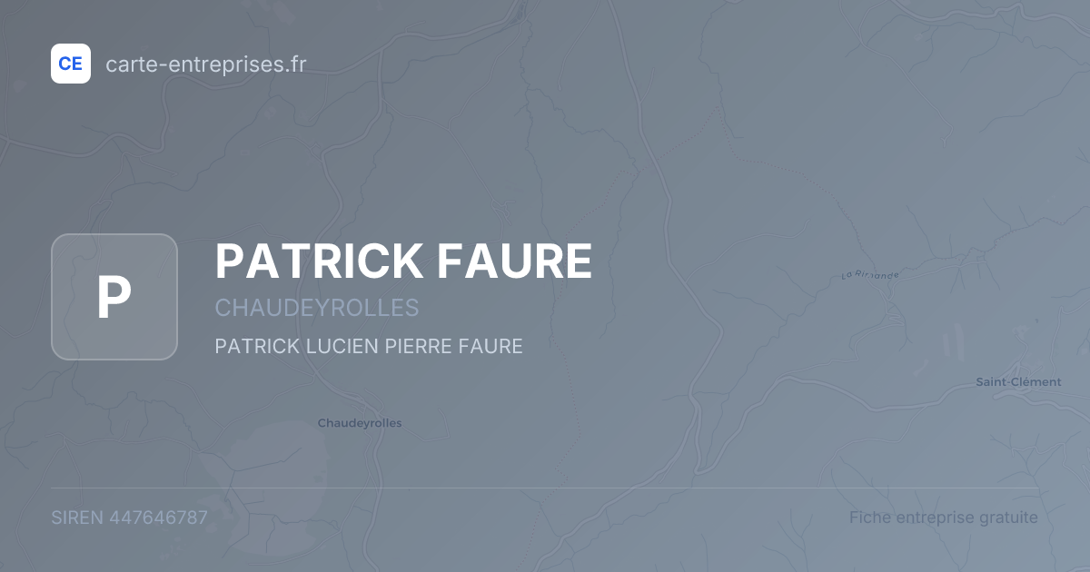 PATRICK FAURE — 447646787 — fiche entreprise