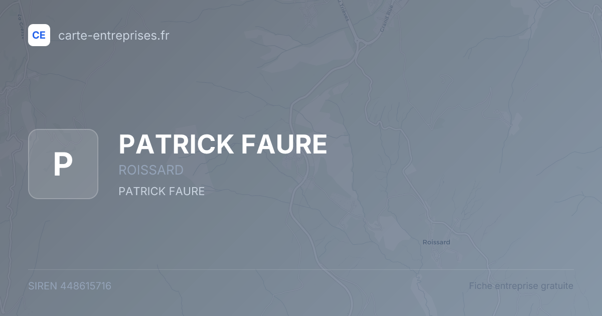PATRICK FAURE — 448615716 — fiche entreprise