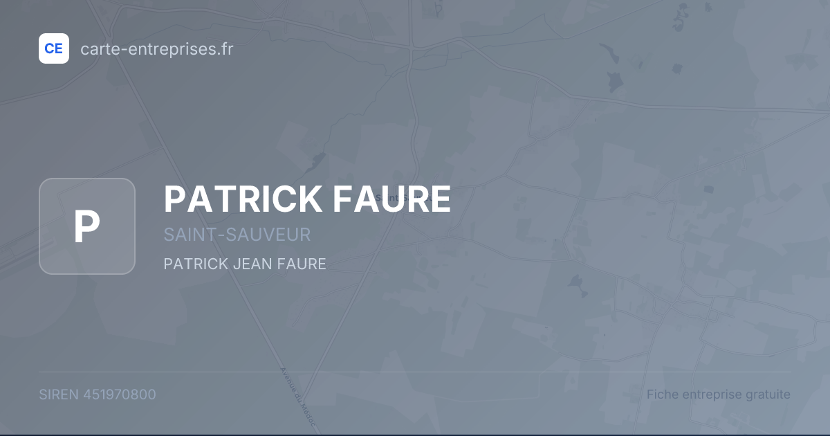 PATRICK FAURE — 451970800 — fiche entreprise
