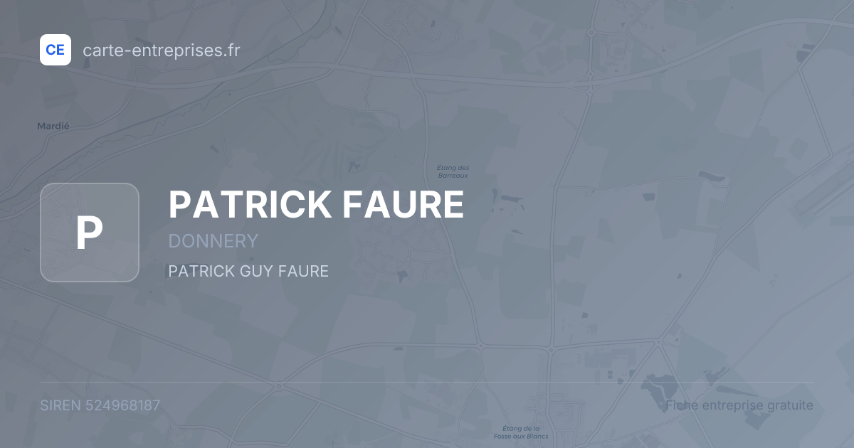 PATRICK FAURE — 524968187 — fiche entreprise