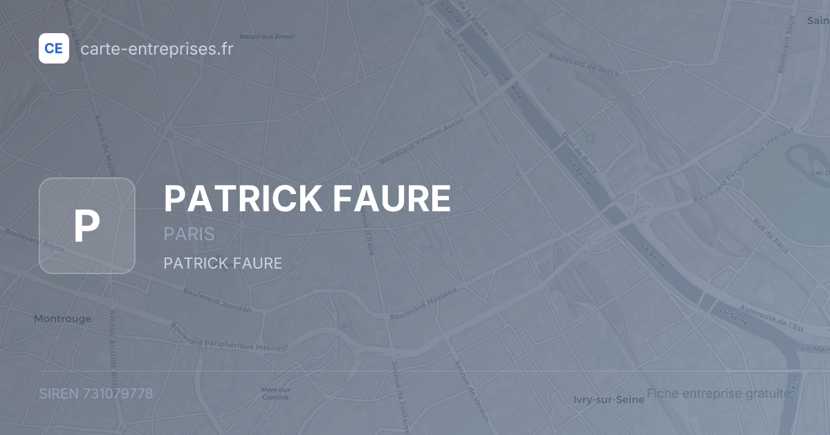 PATRICK FAURE — 731079778 — fiche entreprise