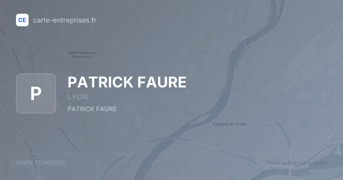 PATRICK FAURE — 752952002 — fiche entreprise