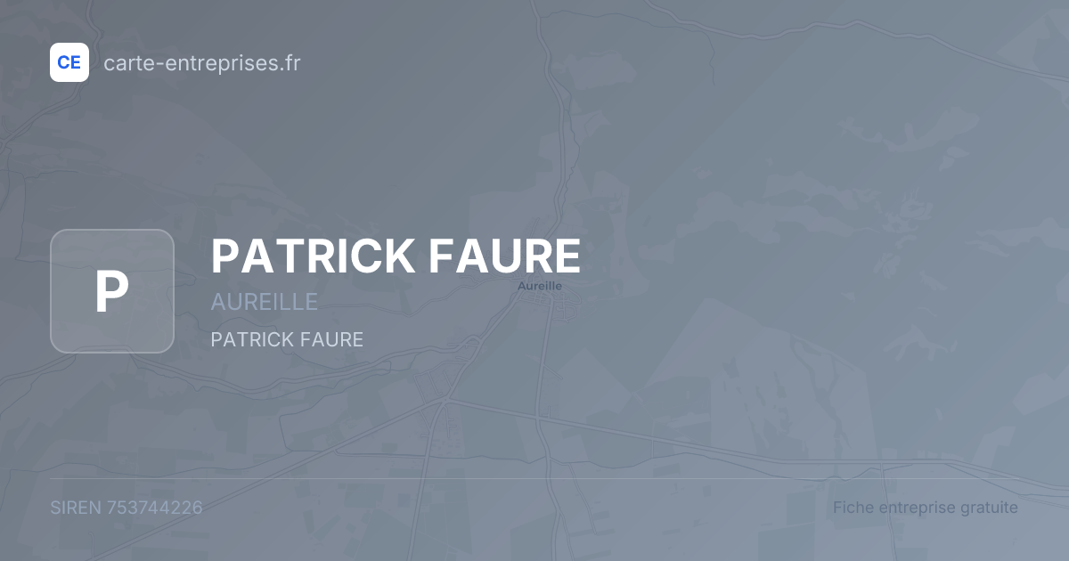 PATRICK FAURE — 753744226 — fiche entreprise