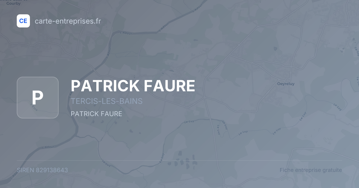 PATRICK FAURE — 829138643 — fiche entreprise