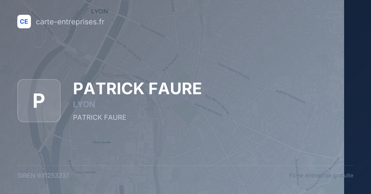 PATRICK FAURE — 931253231 — fiche entreprise