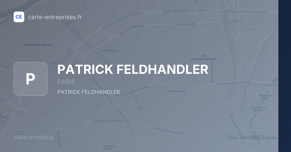 PATRICK FELDHANDLER — 414168336 — fiche entreprise