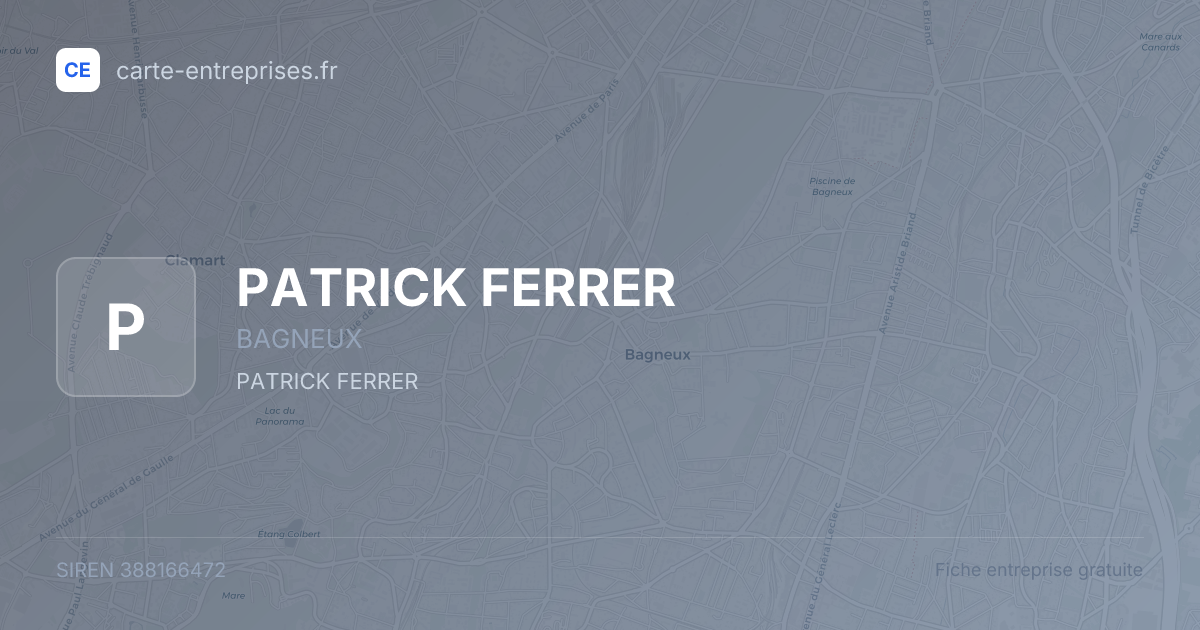 PATRICK FERRER — 388166472 — fiche entreprise