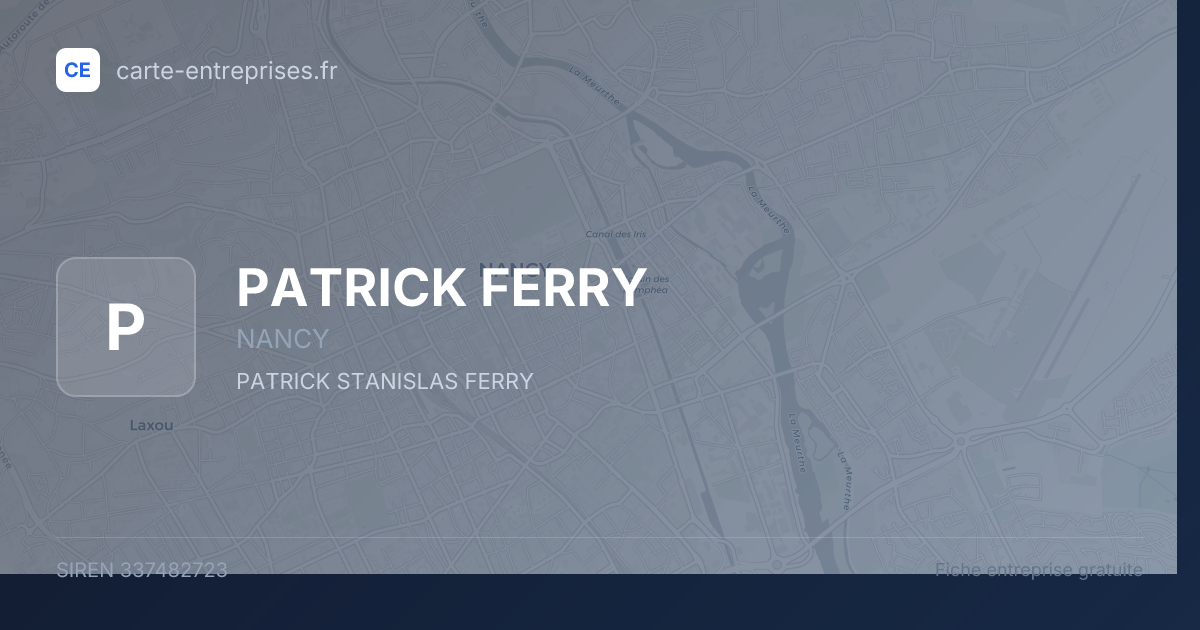 PATRICK FERRY — 337482723 — fiche entreprise