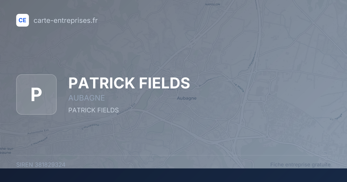 PATRICK FIELDS — 381829324 — fiche entreprise