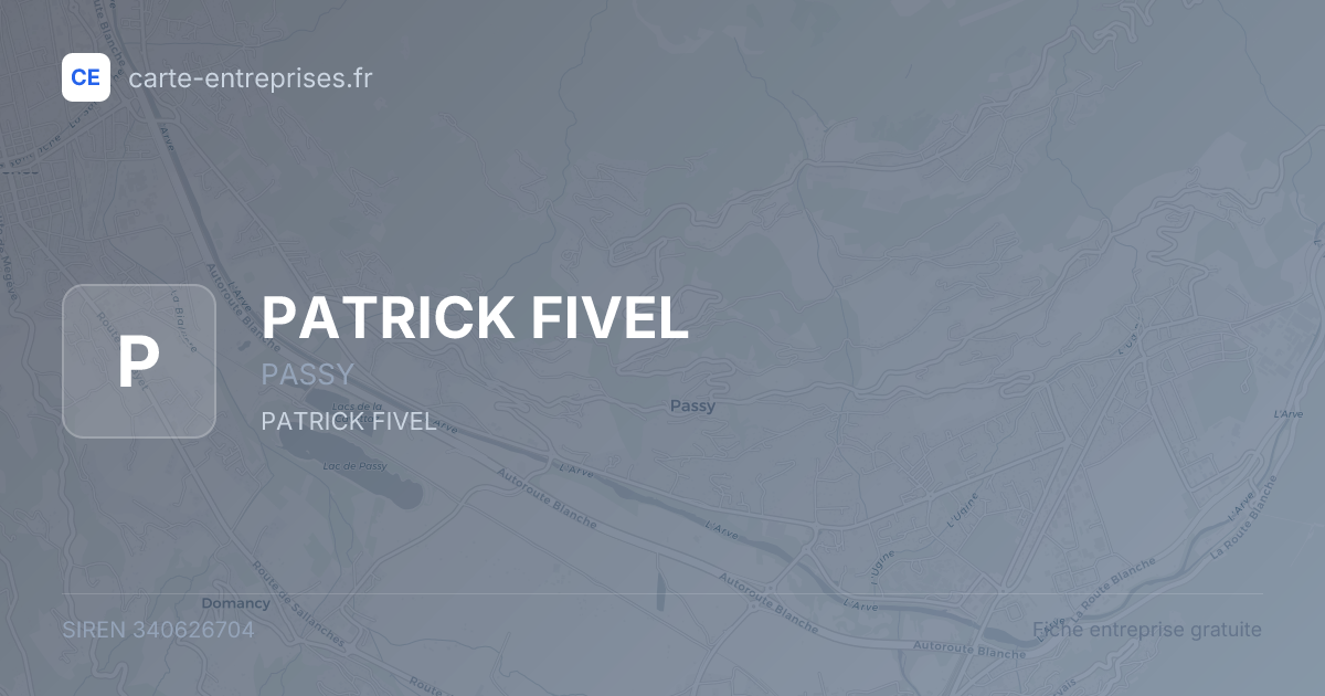 PATRICK FIVEL — 340626704 — fiche entreprise