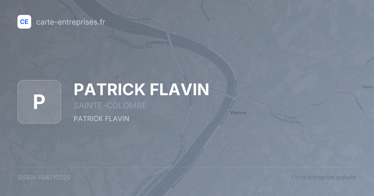 PATRICK FLAVIN — 484710025 — fiche entreprise