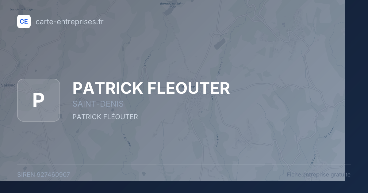 PATRICK FLEOUTER — 927460907 — fiche entreprise