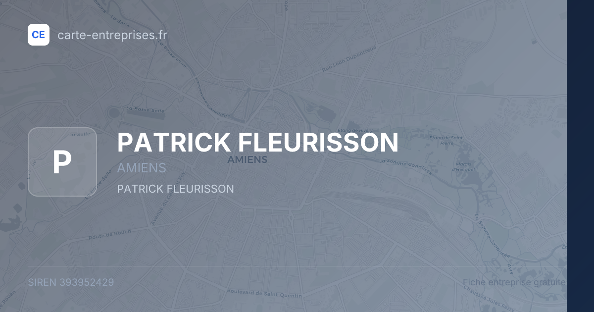 PATRICK FLEURISSON — 393952429 — fiche entreprise