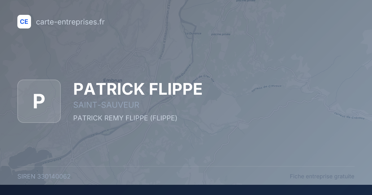 PATRICK FLIPPE — 330140062 — fiche entreprise