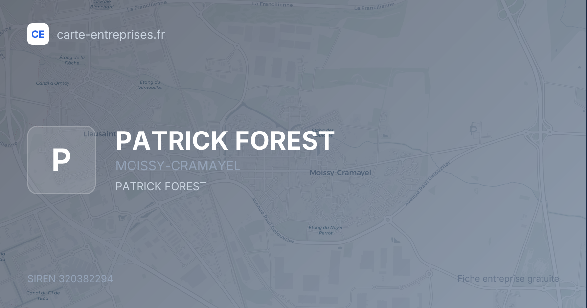 PATRICK FOREST — 320382294 — fiche entreprise