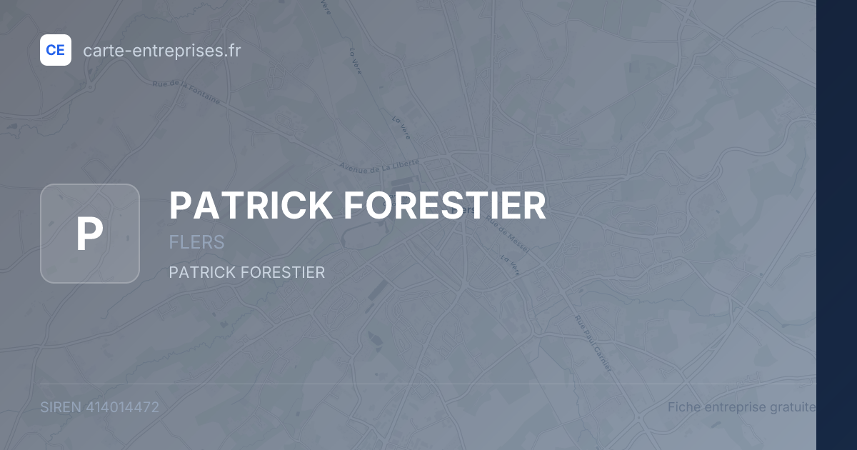PATRICK FORESTIER — 414014472 — fiche entreprise