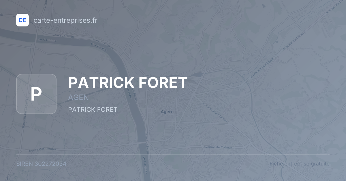 PATRICK FORET — 302272034 — fiche entreprise