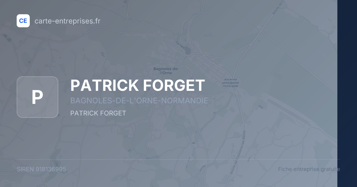 PATRICK FORGET — 918136995 — fiche entreprise