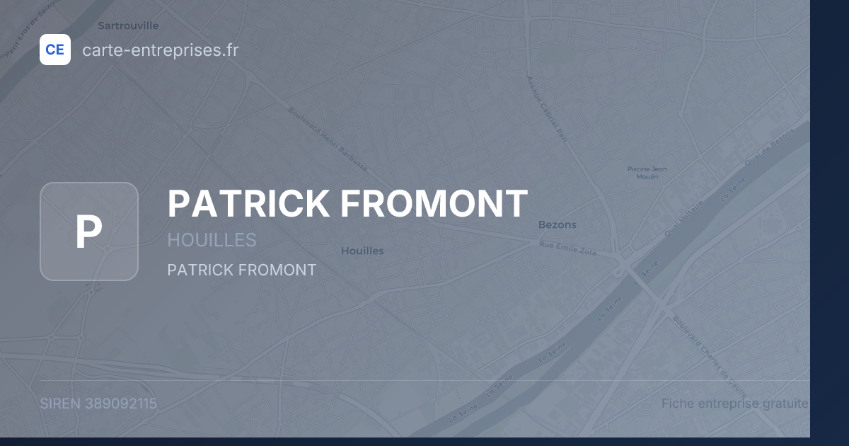 PATRICK FROMONT — 389092115 — fiche entreprise