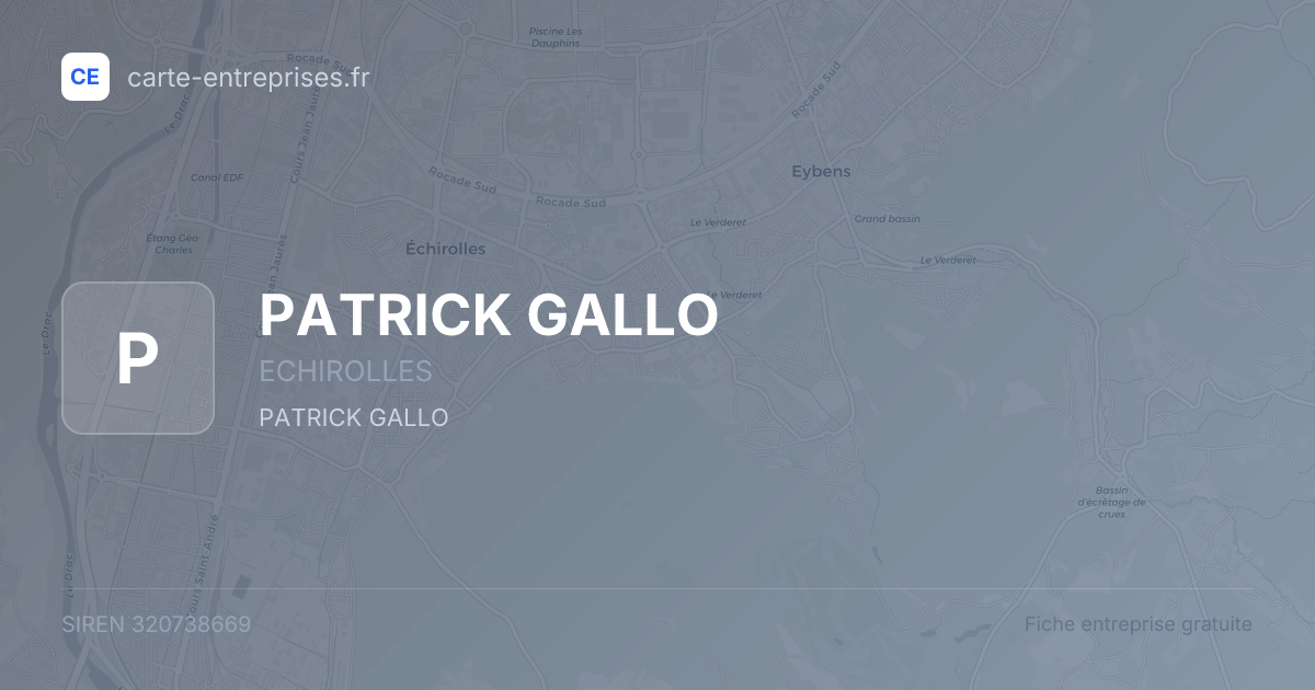 PATRICK GALLO — 320738669 — fiche entreprise