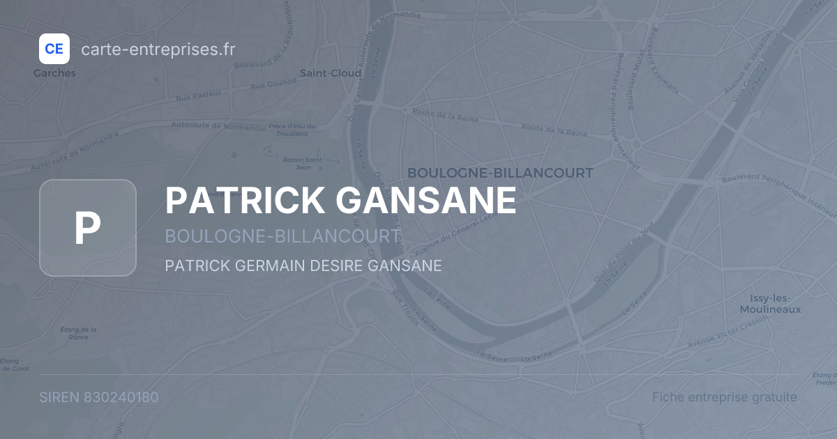PATRICK GANSANE — 830240180 — fiche entreprise