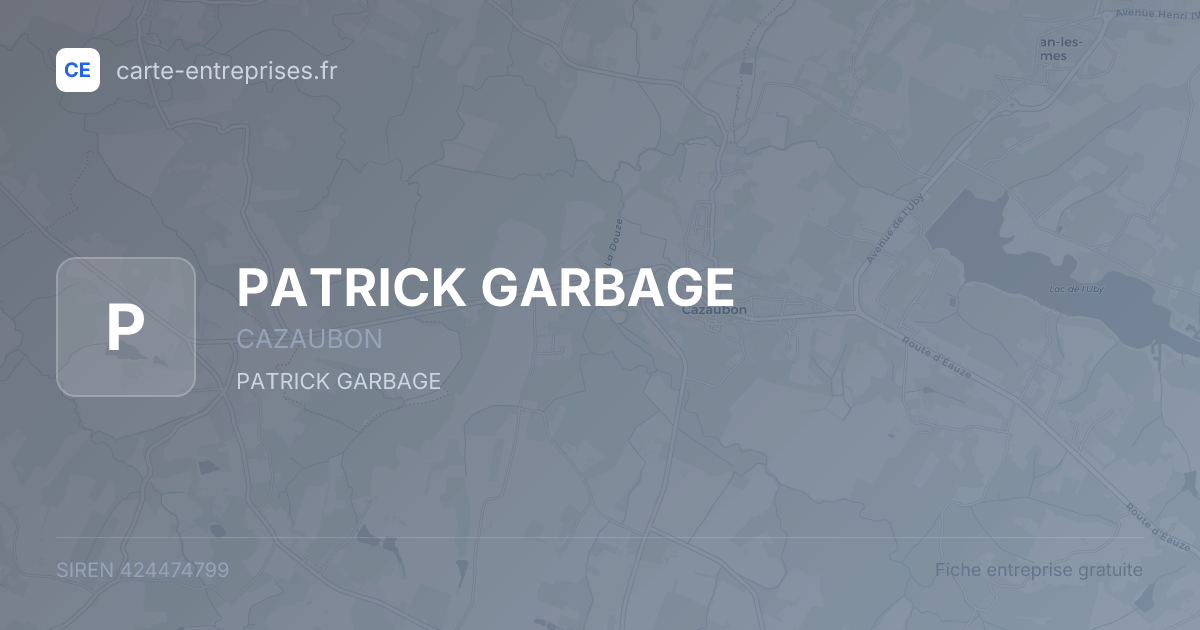 PATRICK GARBAGE — 424474799 — fiche entreprise