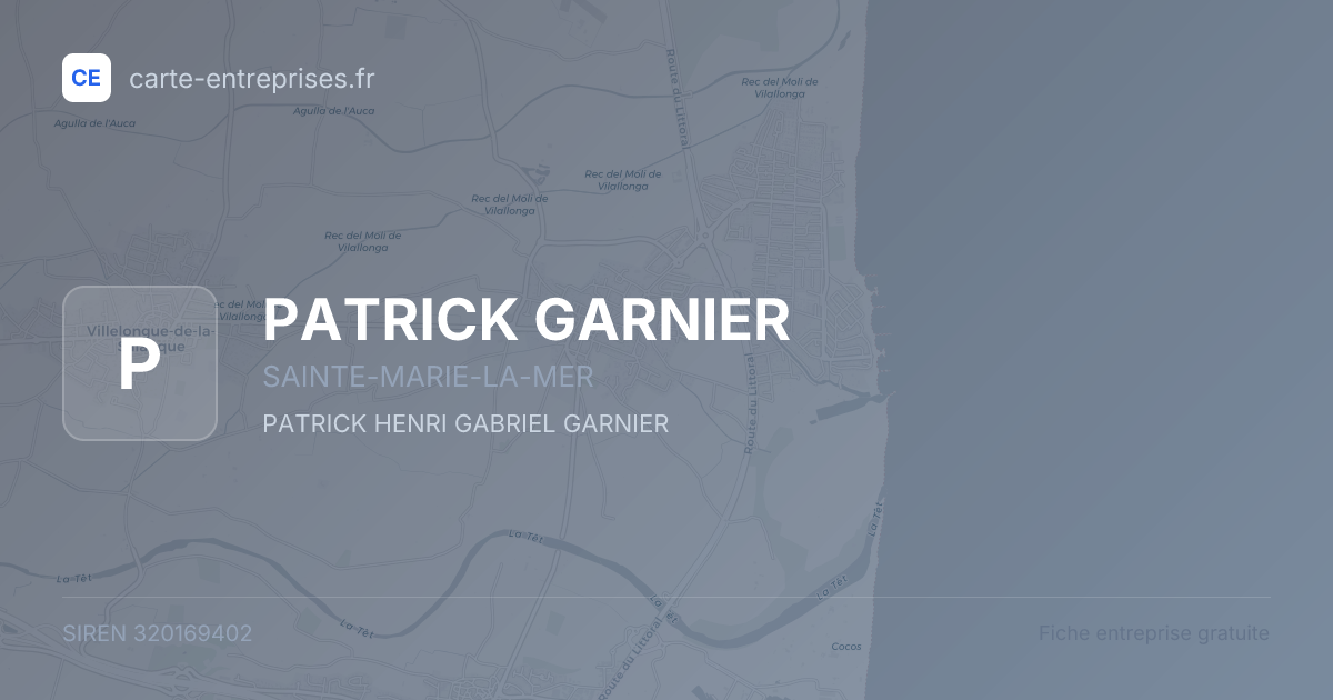 PATRICK GARNIER — 320169402 — fiche entreprise
