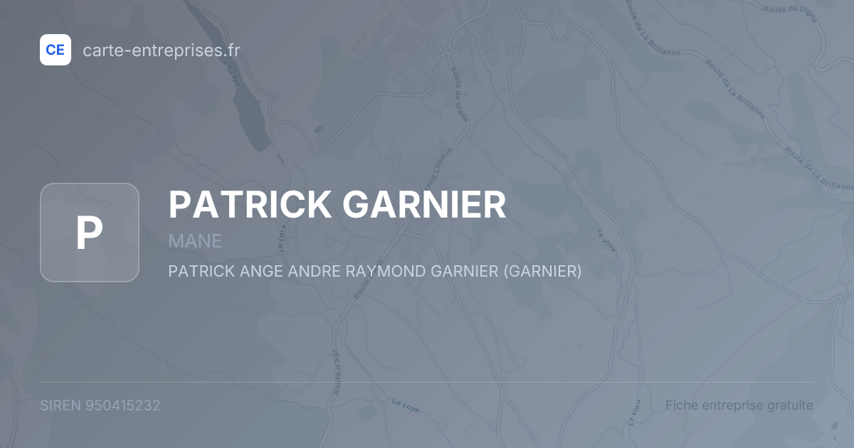 PATRICK GARNIER — 950415232 — fiche entreprise