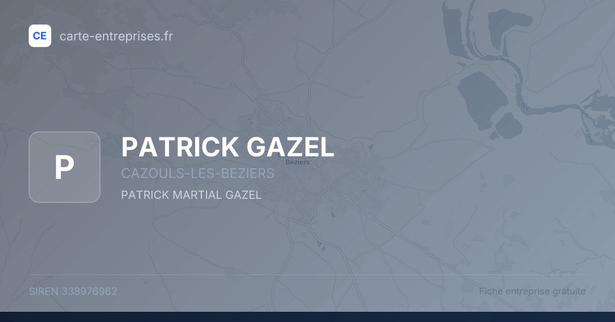 PATRICK GAZEL — 338976962 — fiche entreprise