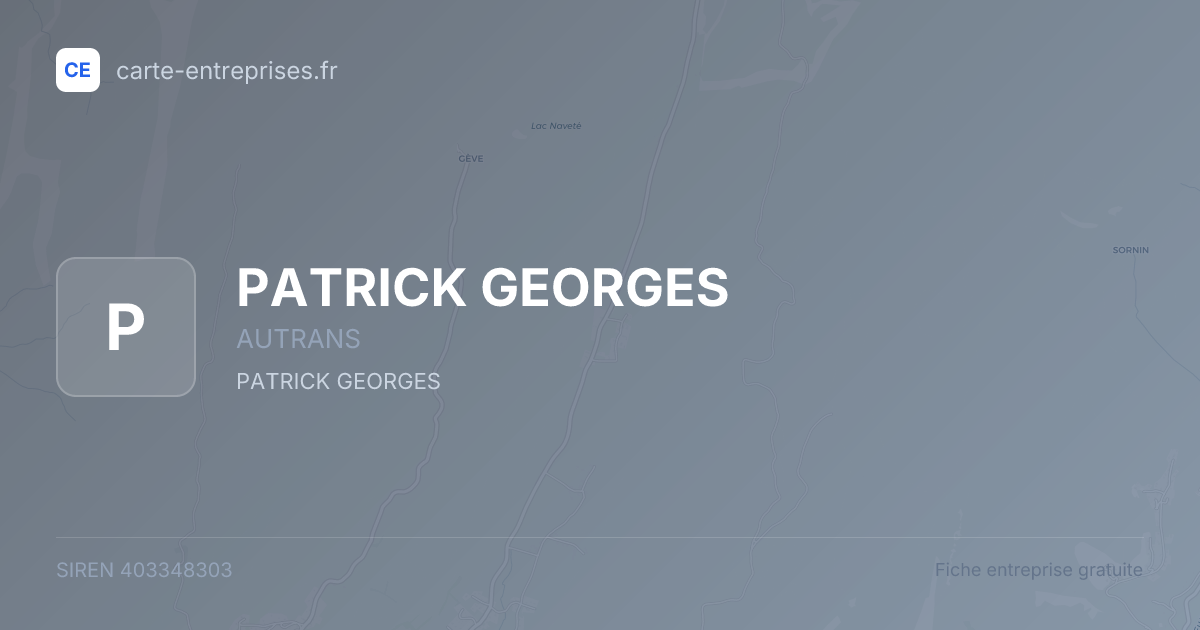 PATRICK GEORGES — 403348303 — fiche entreprise