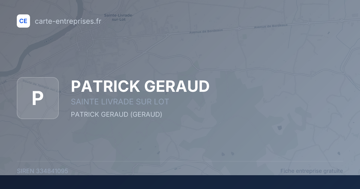 PATRICK GERAUD — 334841095 — fiche entreprise