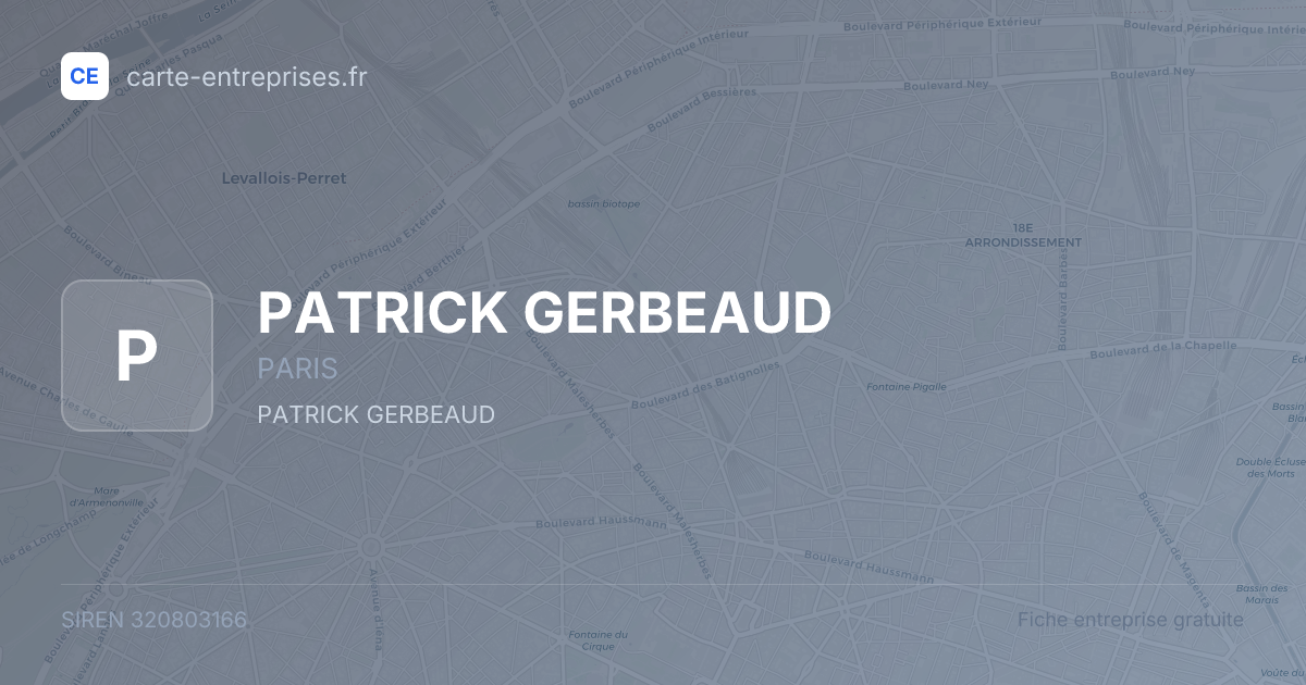 PATRICK GERBEAUD — 320803166 — fiche entreprise