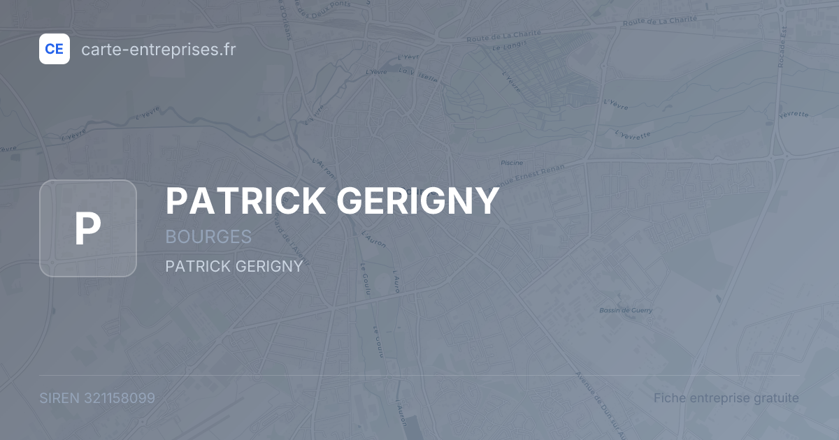 PATRICK GERIGNY — 321158099 — fiche entreprise